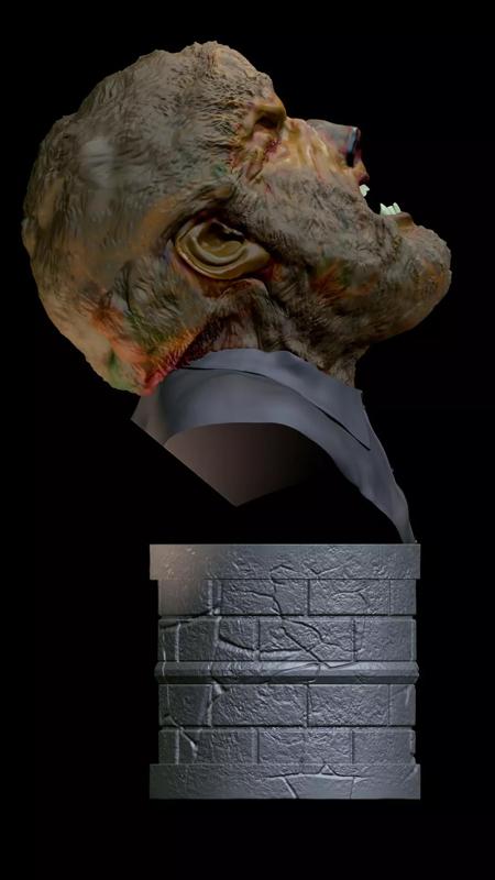 The Wolfman - 3D print model werewolf bust