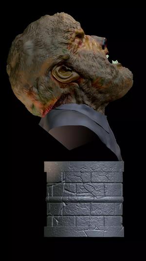 The Wolfman - 3D print model werewolf bust