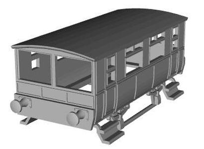 WCPR Small Drewry Railcar Enclosed Trailer 1/76 scale