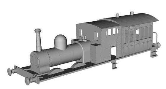Great Southern and Western Railway 0-6-4 loco no 91 + carriage section 1/87 scale