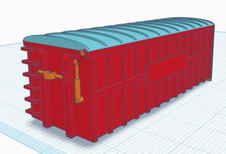 Roll-off container with roof