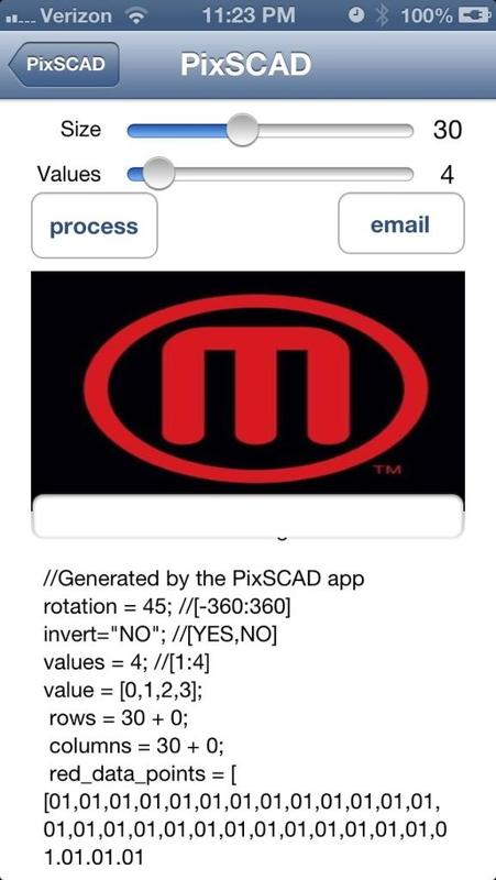 Makerbot logo generated by PixSCADâ„¢