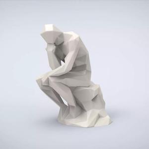 Printable The Thinker Lowpoly Style