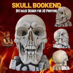 Realistic Skull Book Support  3D Print Ready Model