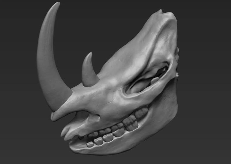 Rhino Skull High Detailed - 3D Print