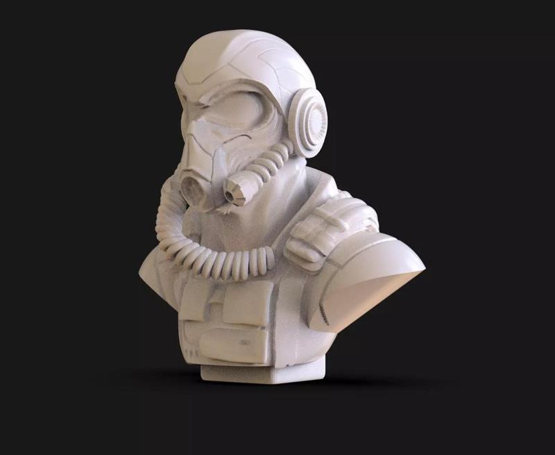 Sci Fi soldier Bust