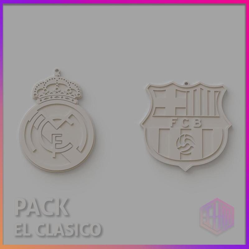 FC BARCELONA AND REAL MADRID FC KEYCHAINS PACK