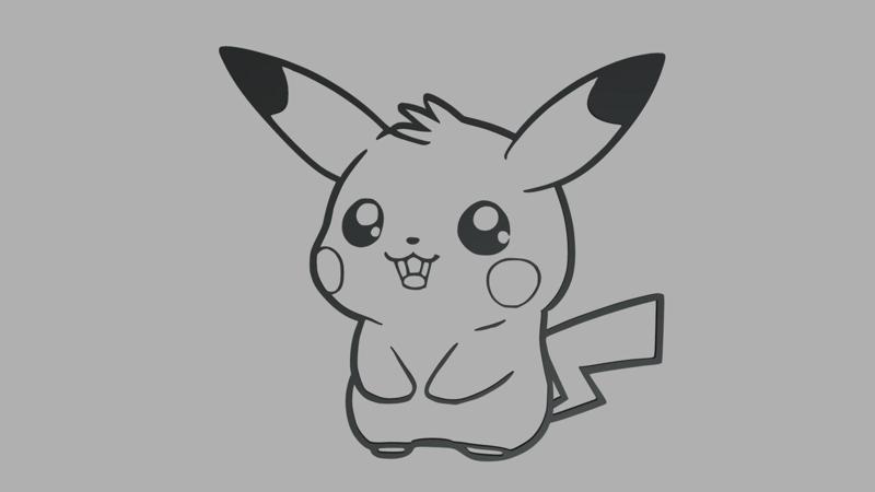 Pikachu Silhouette Wall // Design 01