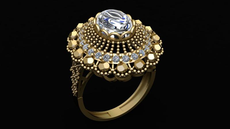 luxurious wedding ring 3d printable model