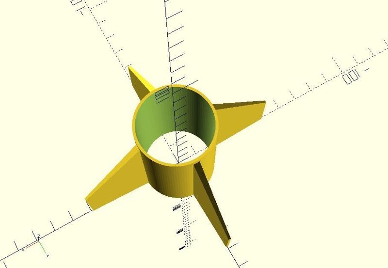 OpenScad Aletas para Cohetes parametrizadas.