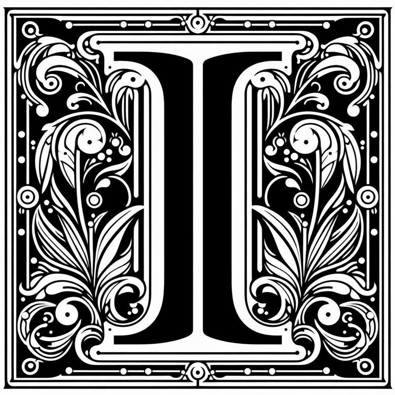 Frottage creation: letter I (version 1)