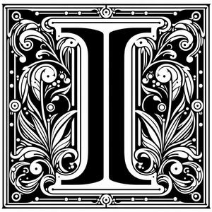 Frottage creation: letter I (version 1)