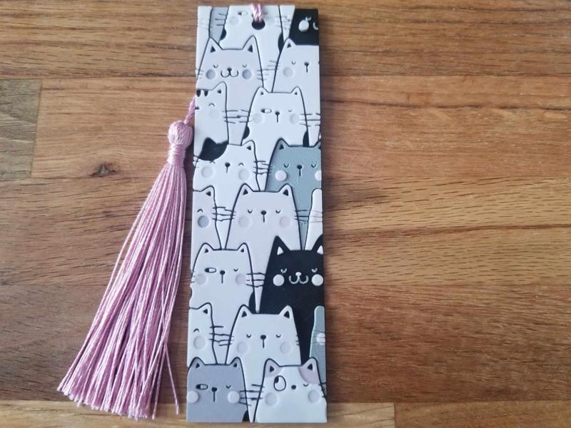 Hueforge cat bookmark