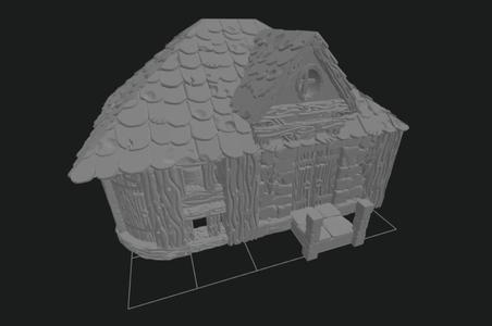 Small medieval house with a store room