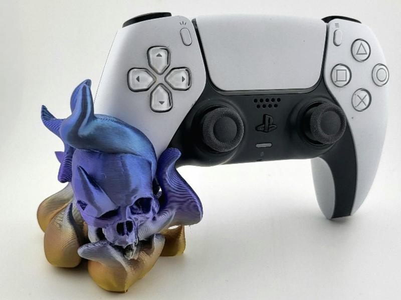 PS5 controller stand, joystick, PlayStation, skull