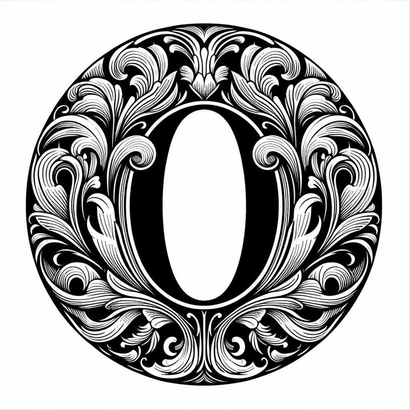 Frottage creation: letter O (version 1)