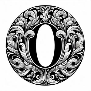 Frottage creation: letter O (version 1)