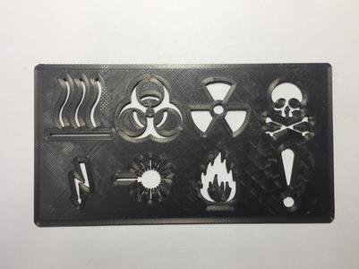 Hazardous Symbols Stencil