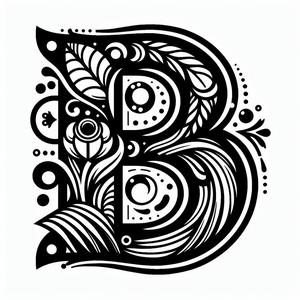 Frottage creation: letter B (version 2)