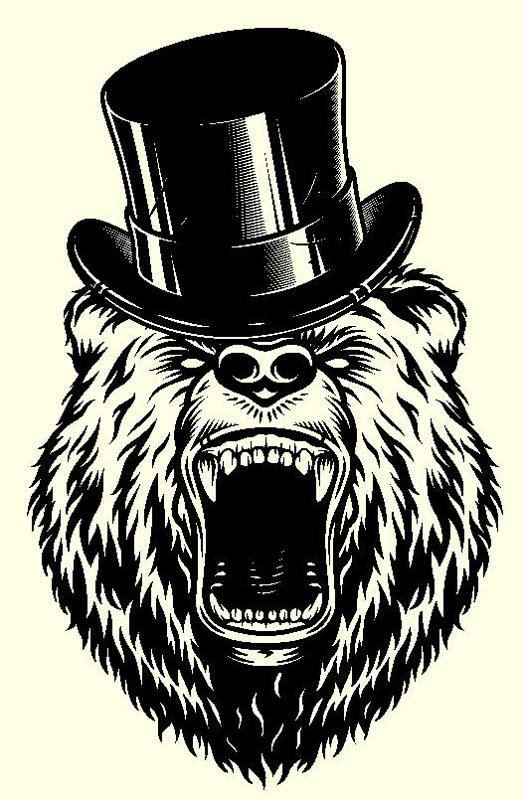 Bear with Hat  ||  2d Wall Art  ||  Detailled