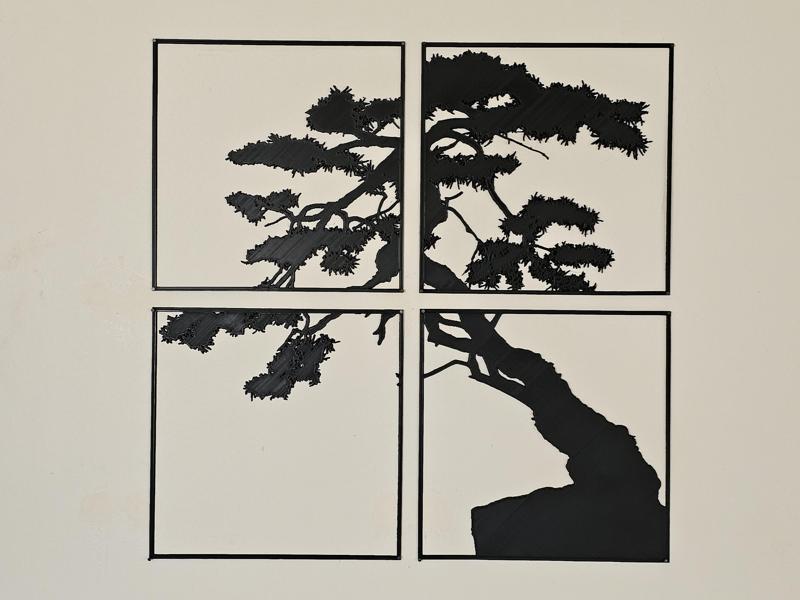 Wandbild Silhuette Bonsai