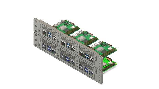 10' Server Rack Panel - 1U - 3P - RPI 3/4/5