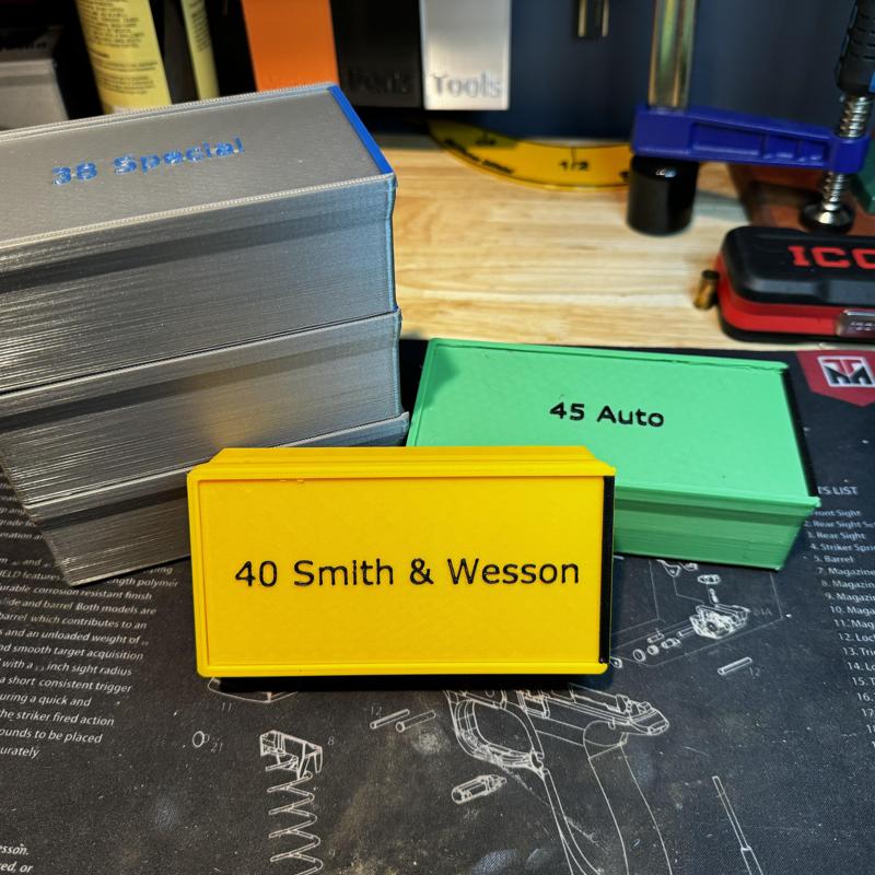 Stackable Ammo Boxes - Angled Lid (various calibers)