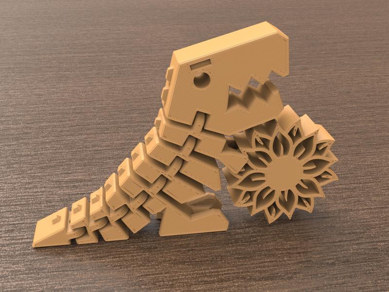Flexi T-Rex Sunflower (Print in place)