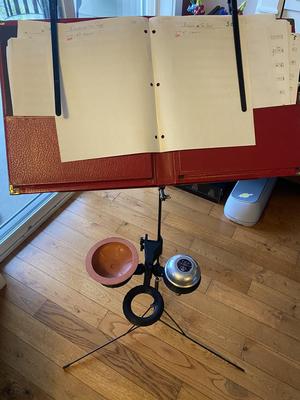 Music stand mute holder variation