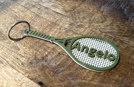 Tennis Racket Key Ring with your name