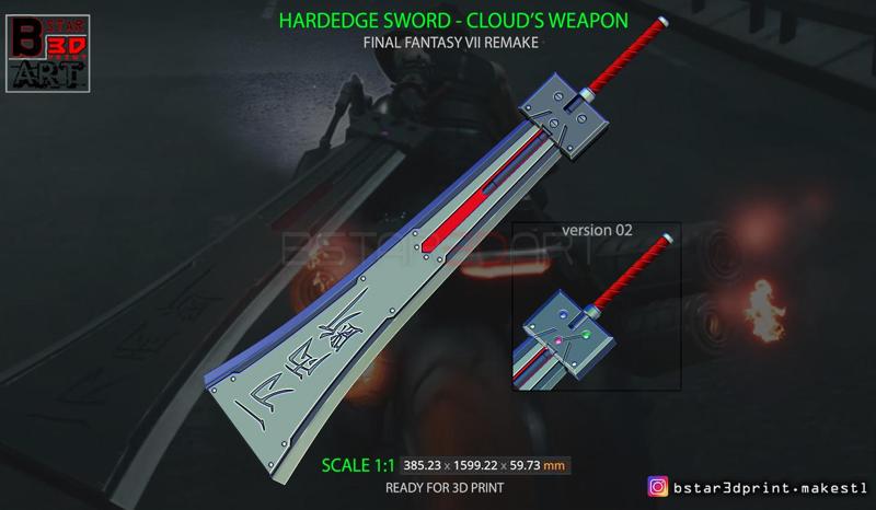 HardEdge Sword Cloud - Final Fantasy VII remake 3D print model