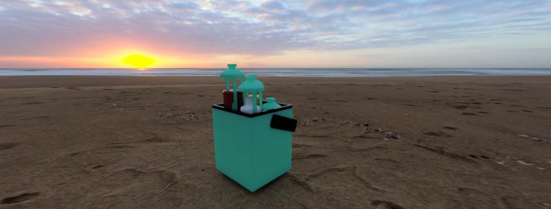 Beach cooler with beverage organizer