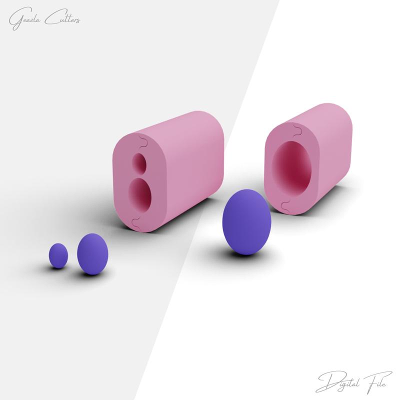 Oval Bead Roller For Polymer Clay, Oval Shape Bead Making Tool, Polymer Clay Tools, 3 Sizes Included, Digital STL File, No: 672