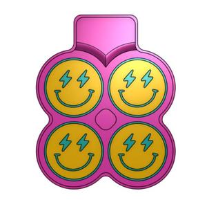 2 Sets-Vent Size Lightning Bolt Smiley Face Freshie STL
