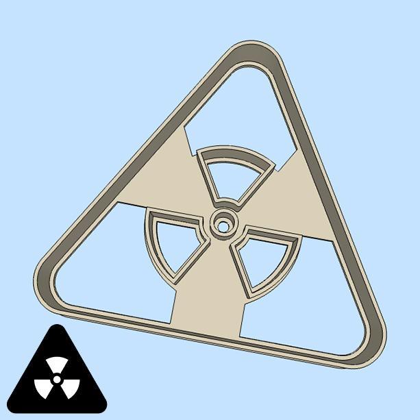 Science and technology cookie cutters - warning radiation sign (ionizing radiation) (style 1)