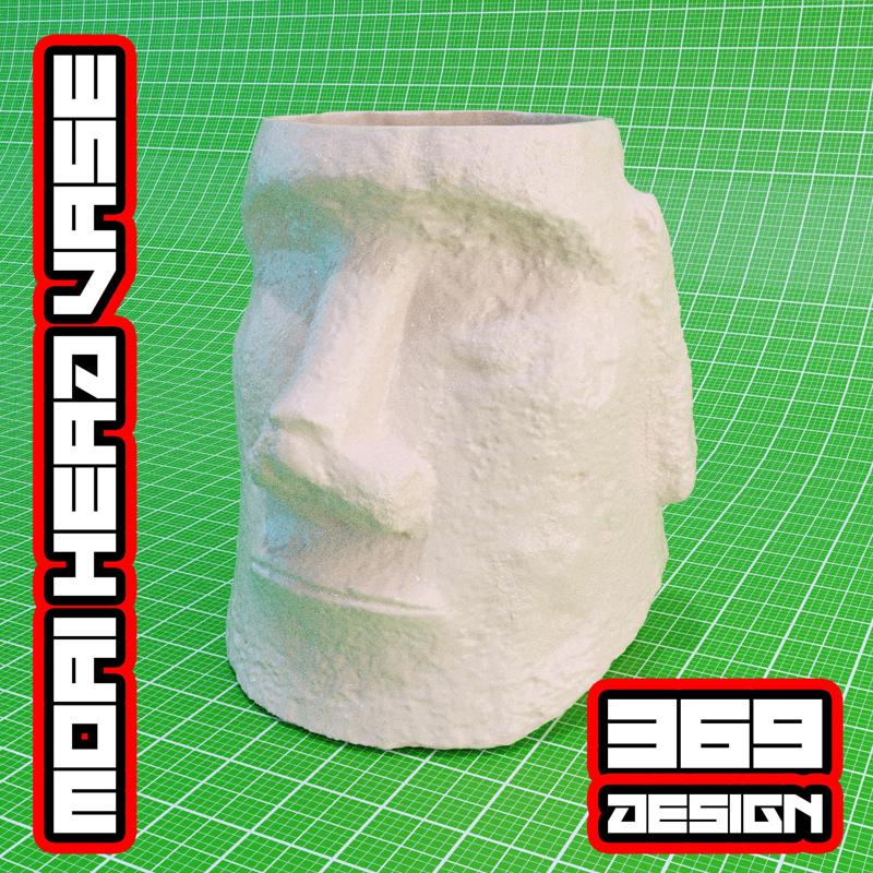 Moai Head Sculpture Vase