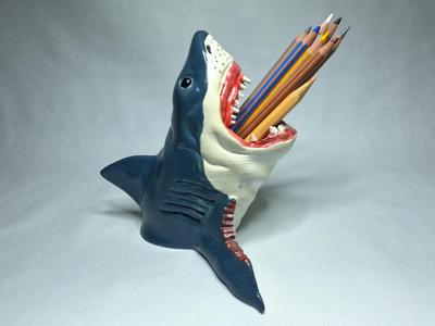 White Shark Pencil Cup