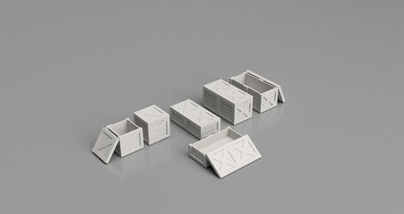 Wooden Crates for Dioramas and Tabletop