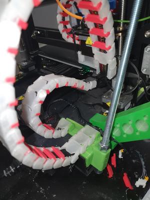 XY  cable chain endcap with X stabiliser bracket