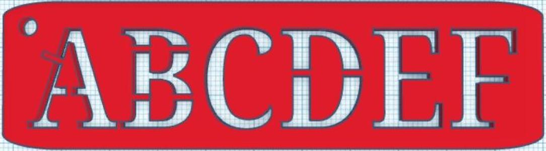Zeichenschablone Schlüsselanhänger ( Buchstaben )