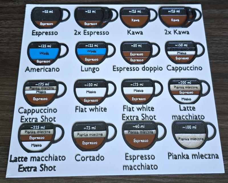 Jura E8 - menu kaw