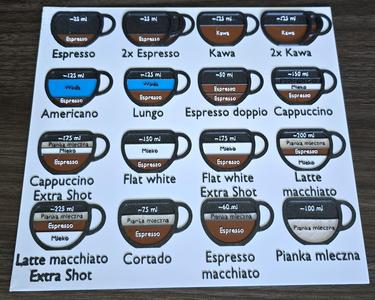 Jura E8 - menu kaw
