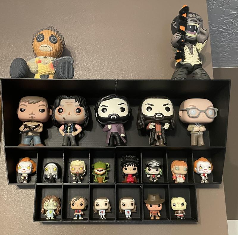 Funko mini and fullsize shelf