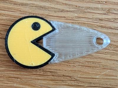 Pac Man shopping cart chip key chain
