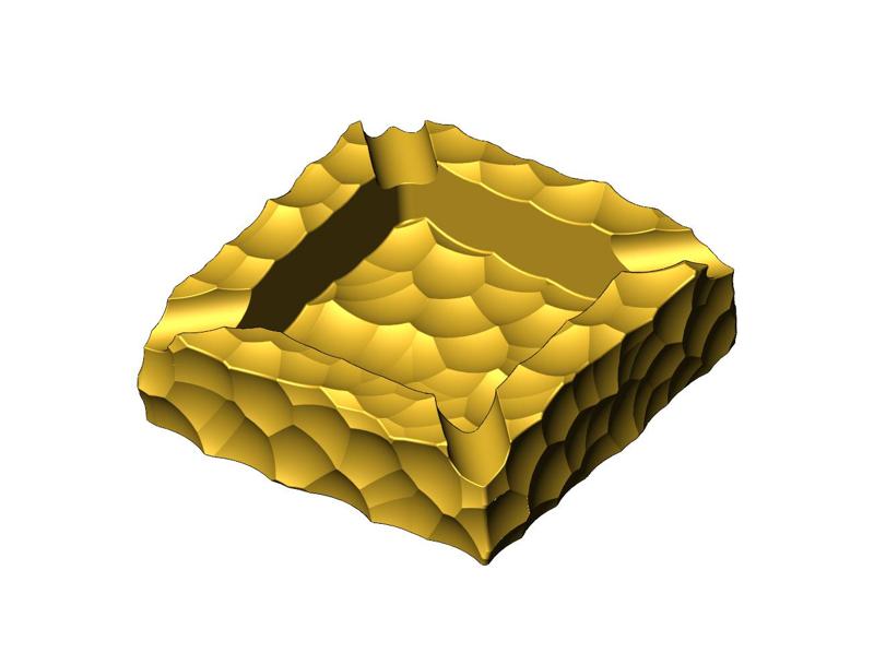 Square hammered ashtray bowl 3D print model