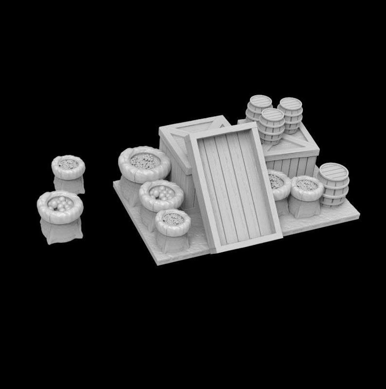 Market Boxes :: Village Decoration A1312