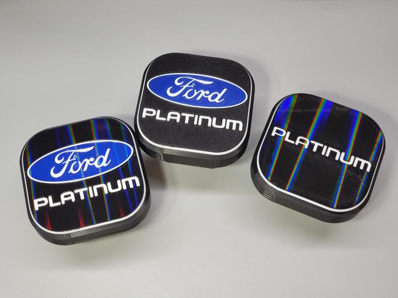 Ford Platinum Hitch Cover with Spring Lock