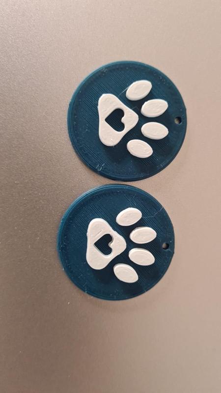 Dog Paw Heart shape earings