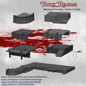 Dark Realms Medieval Scenery - Harbour Walls