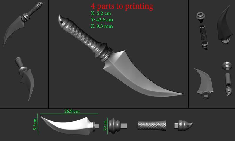 cimitar Knife Weapon 3D print model